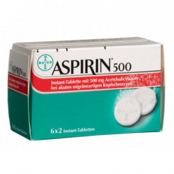 Aspirine cpr instant 500 mg 6 sach 2 pce