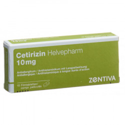 Cétirizine Helvepharm cpr pell 10 mg 10 pce